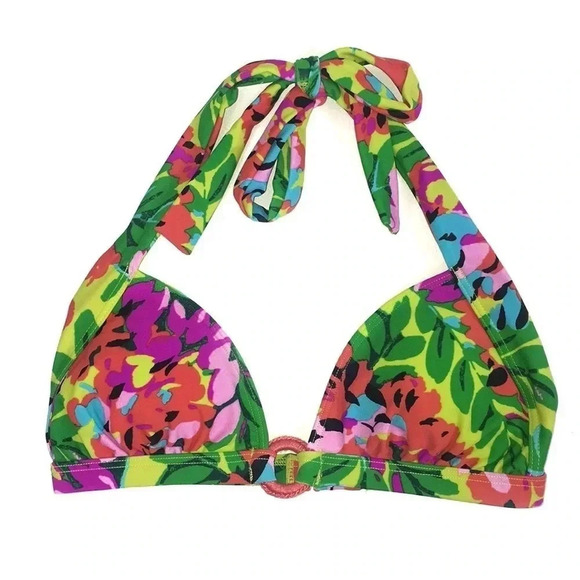 Aerie Triangle Bikini Floral Top Size XS - Picture 1 of 6